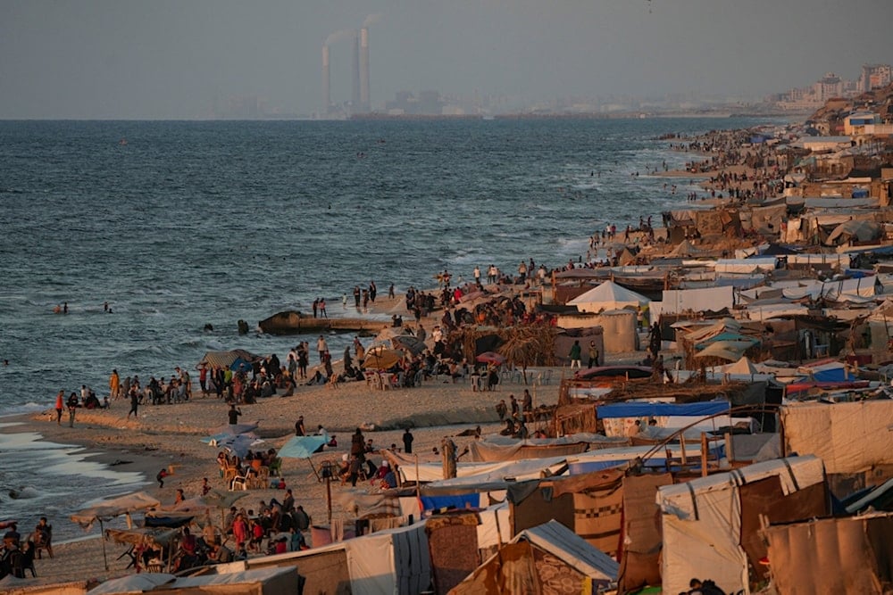 FILE - Tents are crammed together in a displaced Palestinians camp along the beach of Deir al-Balah, central Gaza Strip, on Oct. 9, 2024. (AP)