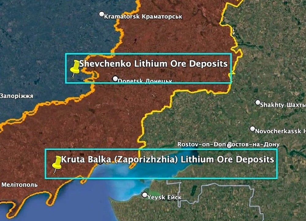 Map shows two lithium reserves. (@SputnikInt)