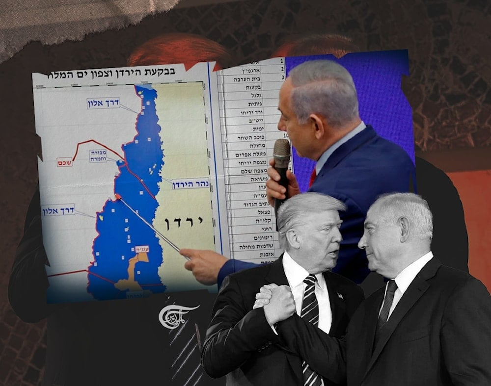 If the Israeli PM is going to secure the support he needs for such a ceasefire, he needs the extremists on his side and can only do this by fulfilling the pledge to annex the West Bank. (Al Mayadeen English; Illustrated by Ali Al-Hadi Shmeiss)