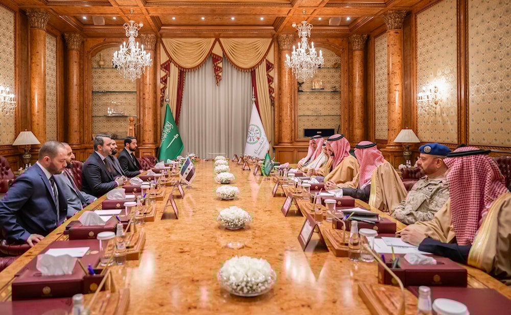 Saudi foreign defense ministers meet their Syrian counterparts in Riyadh, Saudi Arabia, on Thursday, January 2, 2025. (@kbsalsaud /X)