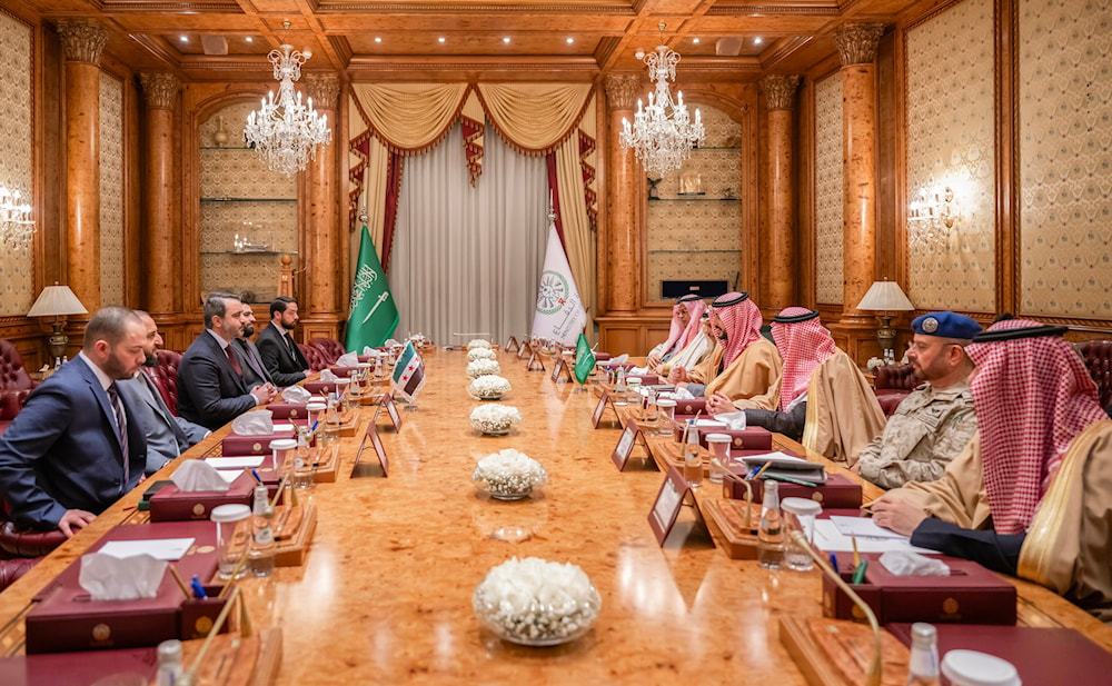 Saudi foreign defense ministers meet their Syrian counterparts in Riyadh, Saudi Arabia, on Thursday, January 2, 2025. (@kbsalsaud /X)