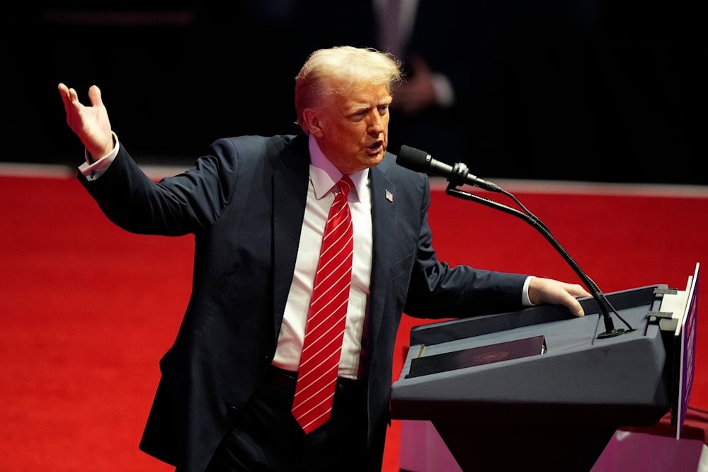 President-elect Donald Trump speaks at a rally ahead of the 60th Presidential Inauguration, on January 19, 2025, in Washington. (AP)