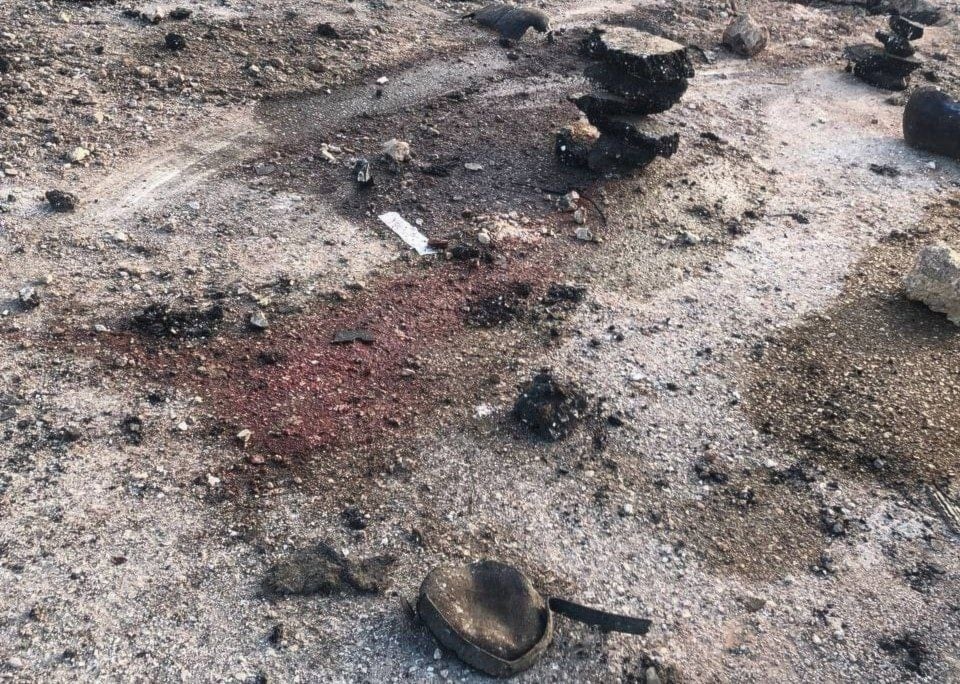 The aftermath of an  IED explosion in the vicinity of Tamoun town, south of Tubas. (X)