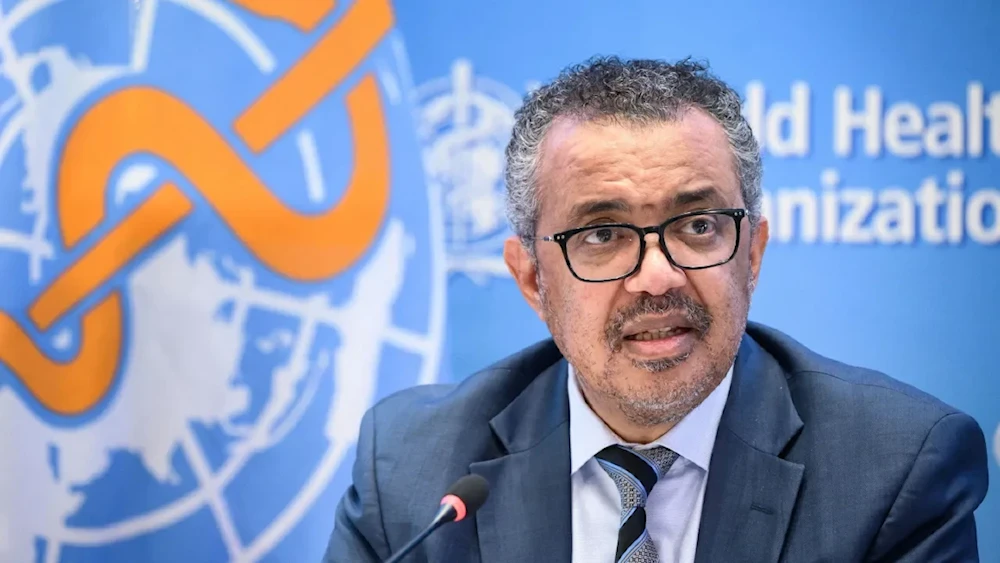 World Health Organization (WHO) Director-General Tedros Adhanom Ghebreyesus speaks during a press conference on December 20, 2021 at the WHO headquarters in Geneva. (AFP/Getty Images