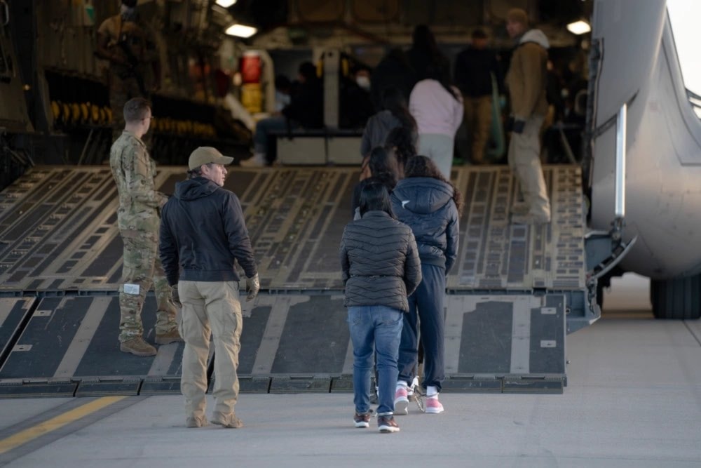 Official photos of C-17 “removal flights” of immigrants held by CPB (The US Department of Defense)