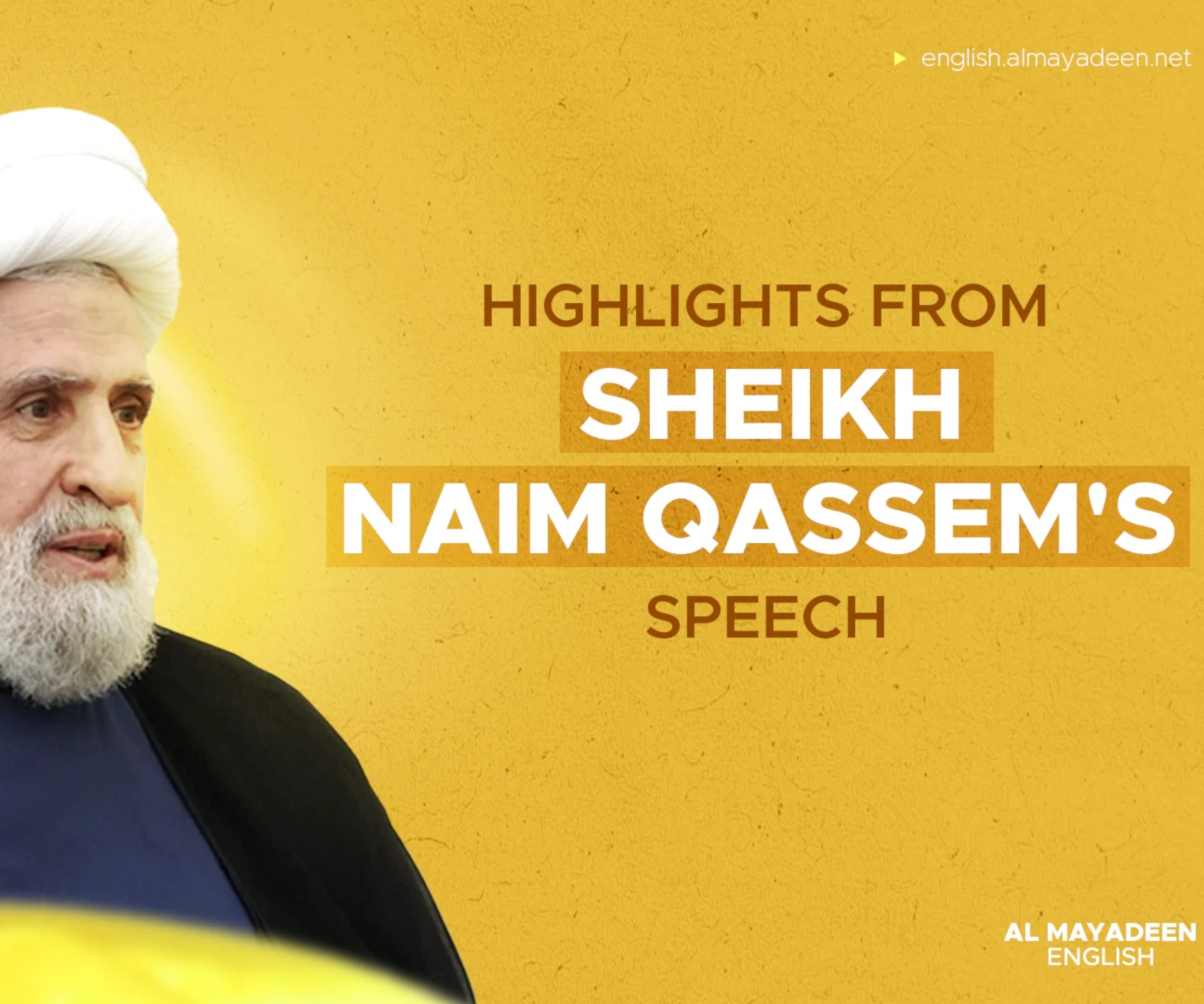 Highlights from Sheikh Naim Qassem's speech Highlights from Sheikh Naim Qassem's speech
