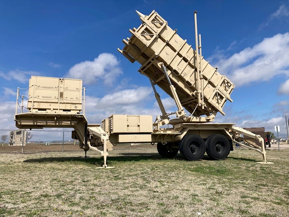 A Patriot missile mobile launcher is displayed outside the Fort Sill Army Post near Lawton, Okla., on March 21, 2023. (AP)