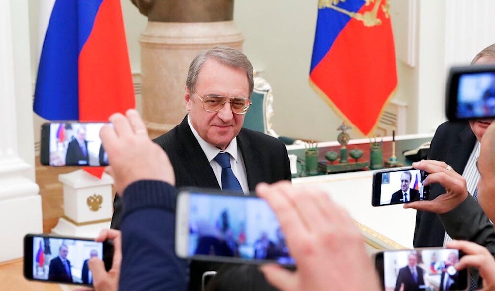 Russia's Deputy Foreign Minister Mikhail Bogdanov attends a meeting of Russian Foreign Minister Sergei Lavrov and his counterparts of the GCC member states and the GCC secretary general in Moscow, Russia, July 10, 2023. (AP)