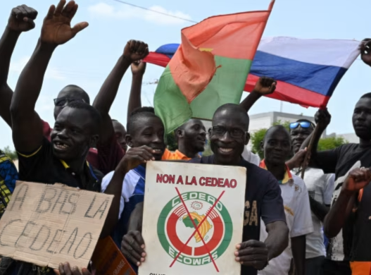 Protests against Ecowas in Burkina Faso capital Ouagadougou (AFP/Getty Images)