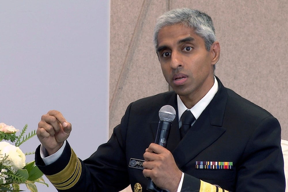 Surgeon General Vivek Murthy speaks during a panel discussion, Oct. 10, 2023, in New York. (AP Photo/Ted Shaffrey, File)