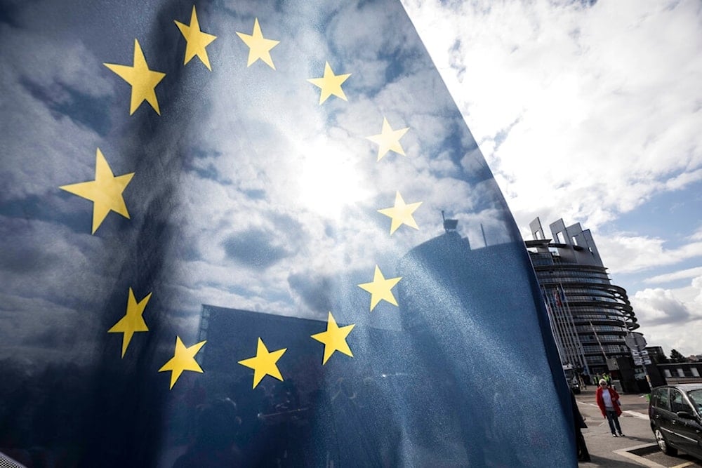 An EU flag flies at the front of the European Parliament building in Strasbourg, France, Tuesday March 26, 2019.(AP)