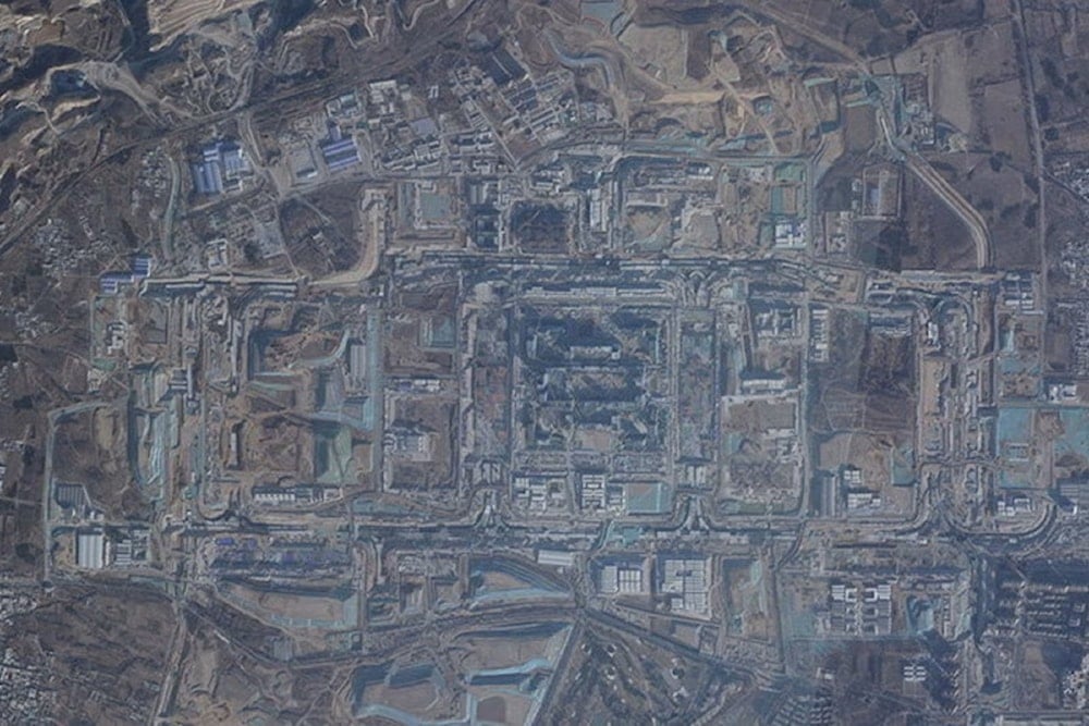 A satellite image of the building of the new military base near Beijing (Planet Labs)