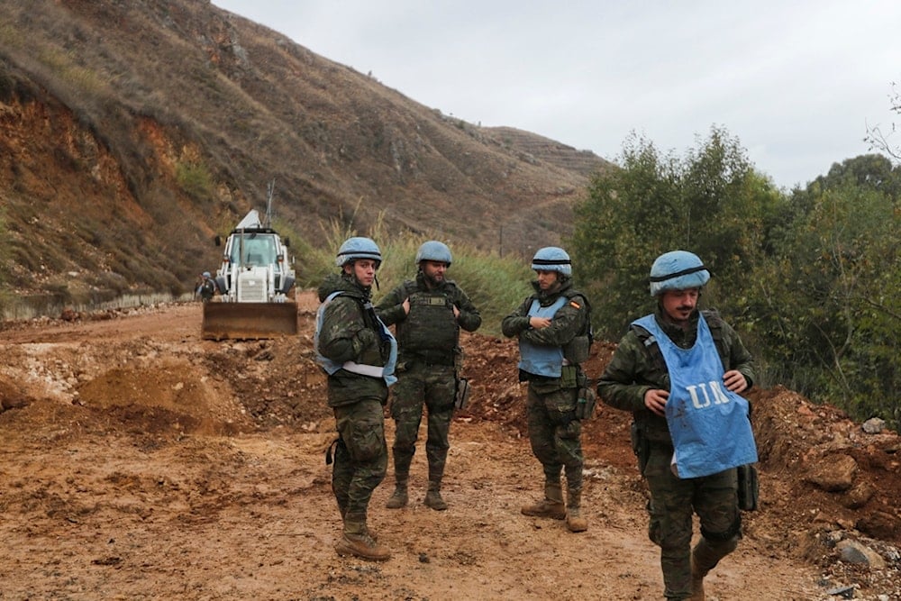 UNIFIL peacekeepers secure the area in Khardali, southern Lebanon, following a ceasefire between the Israeli occupation and Lebanon on Wednesday, Nov. 27, 2024 (AP)