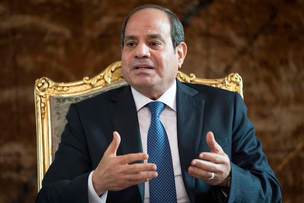 Egypt's President Abdel Fattah El-Sissi speaks while meeting with US Secretary of State Antony Blinken, at Al-Ittihadiya Palace in Cairo, Oct. 15, 2023. (AP)