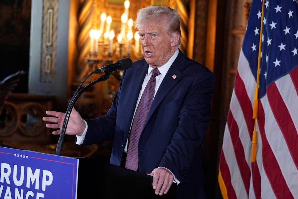 President-elect Donald Trump speaks during a news conference at Mar-a-Lago, on January 7, 2025, in Palm Beach, Fla. (AP)