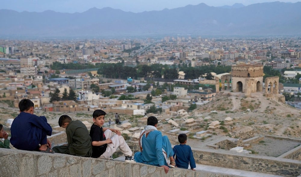 People enjoy their time on Nadir Khan hill in Kabul, Afghanistan, Tuesday, June 10, 2025. (AP)
