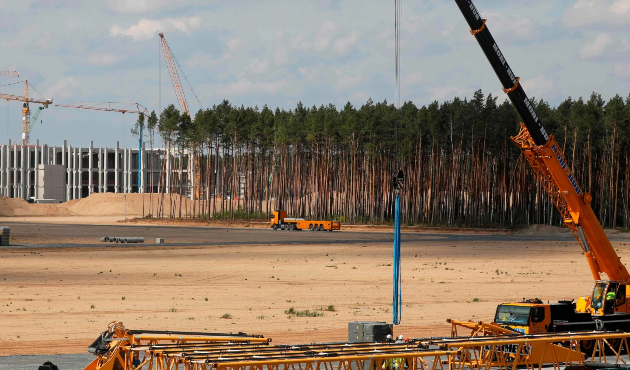 The construction site for Tesla's gigafactory near Berlin pictured in September 2020. (AFP) The construction site for Tesla's gigafactory near Berlin pictured in September 2020. (AFP)