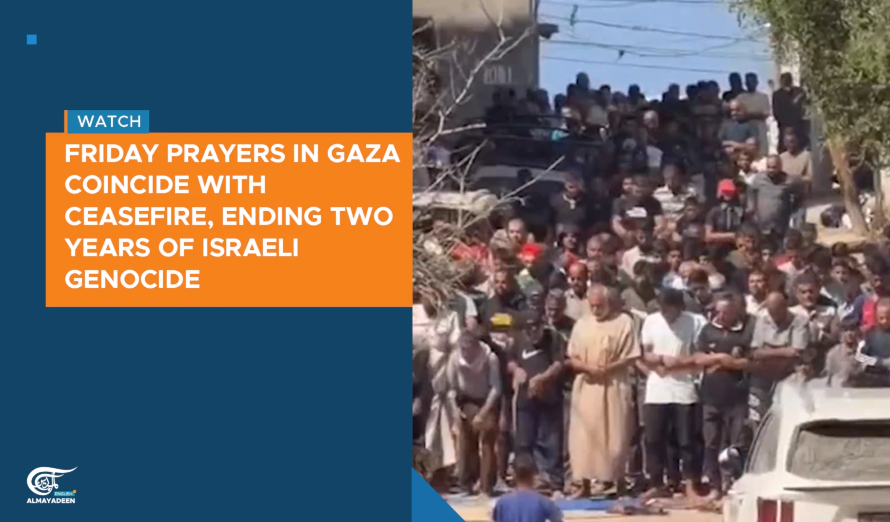 Friday prayers in Gaza coincide with ceasefire, ending two years of Israeli genocide