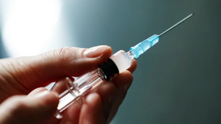 Photo of a medical needle, undated. DANIEL DORKO/Hans Lucas/AFP via Getty Images
