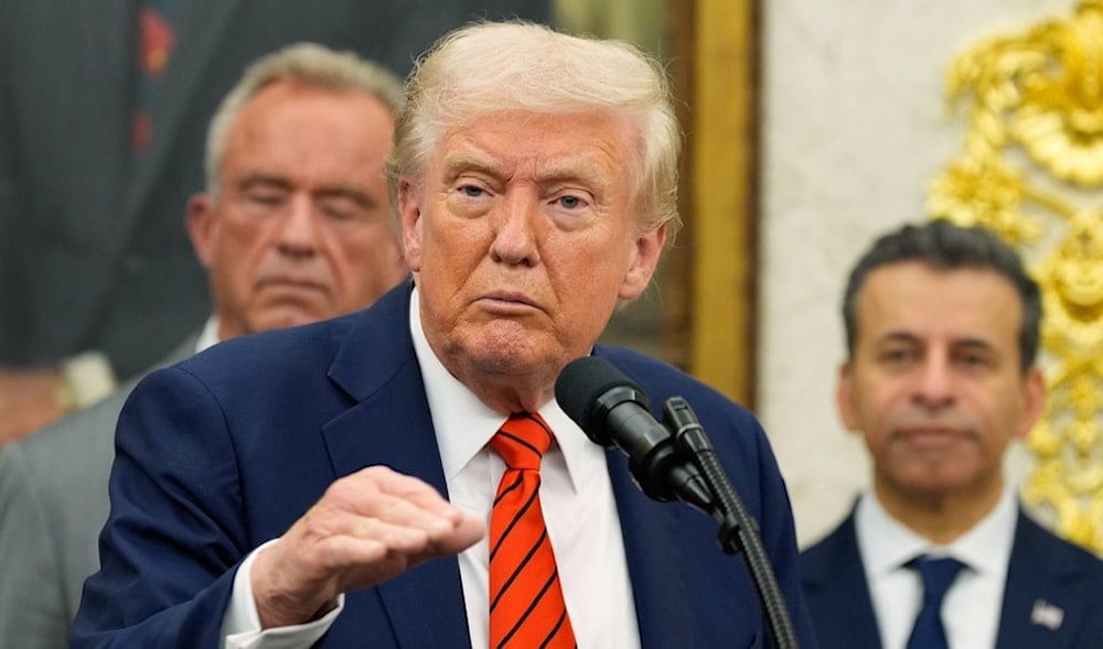 President Donald Trump speaks in the Oval Office of the White House, Friday, Oct. 10, 2025, in Washington. (AP)