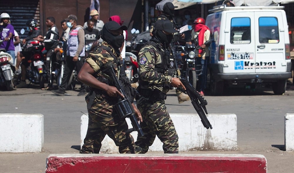 Police patrol the streets during a protest calling for the president to step down in Antananarivo, Madagascar, Thursday, Oct. 9, 2025. (AP)