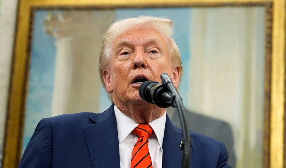 President Donald Trump speaks in the Oval Office of the White House, Friday, Oct. 10, 2025, in Washington. (AP)