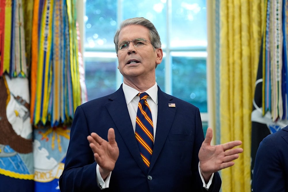 Treasury Secretary Scott Bessent speaks in the Oval Office of the White House, Friday, Sept. 5, 2025, in Washington, during an event with President Donald Trump. (AP Photo/Alex Brandon)