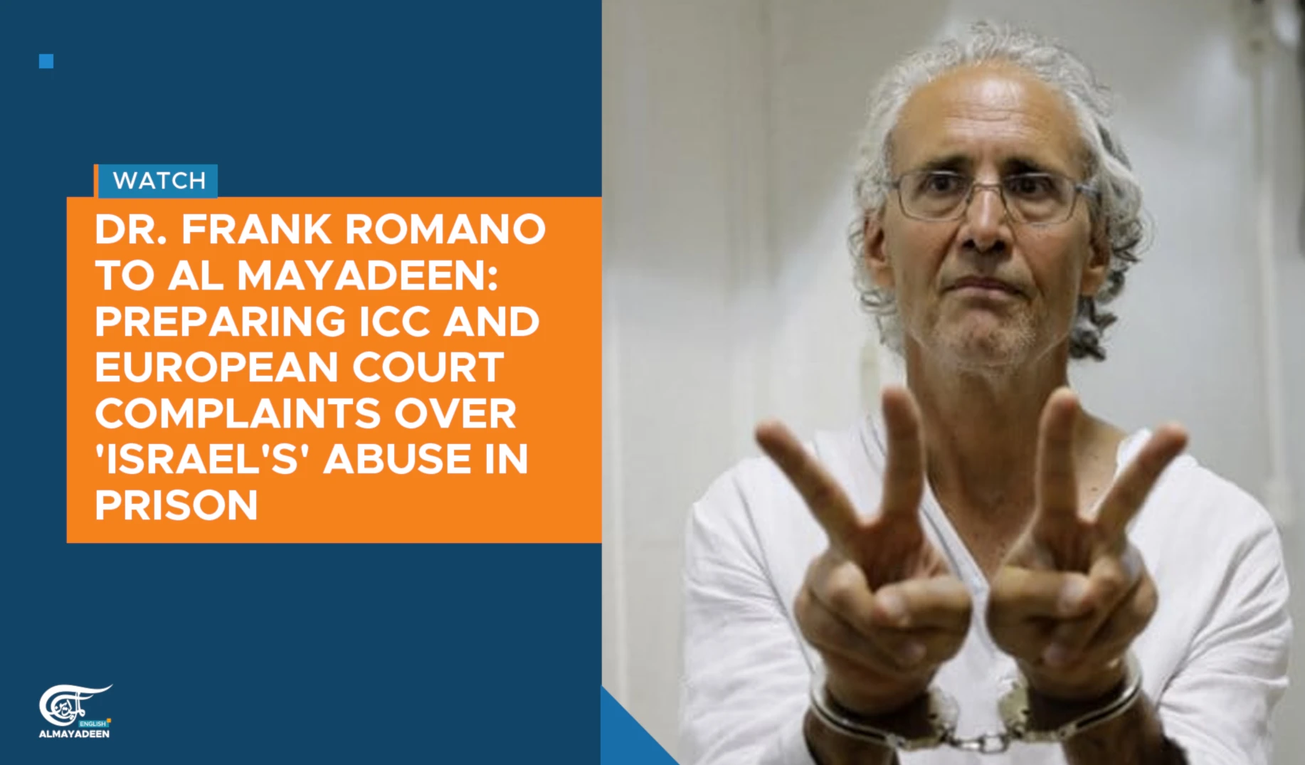 Frank Romano: Preparing ICC and European Court complaints over 'Israel's' abuse in prison