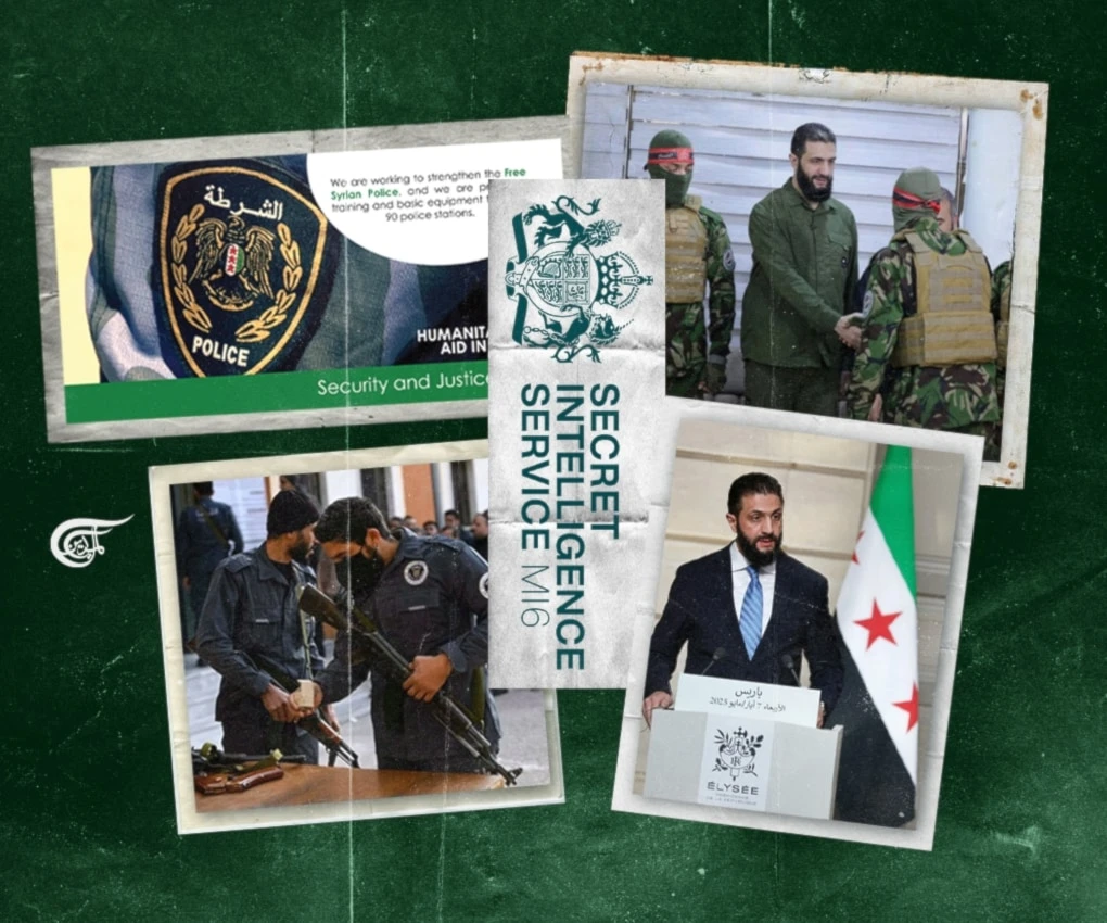 Documents submitted to the UK Foreign Office by ARK - founded by MI6's Alistair Harris - noted the FSP were “revolutionary entities who share a general ideological affinity with the Syrian rebels.” (Al Mayadeen English; Illustrated by Zeinab el-Hajj)