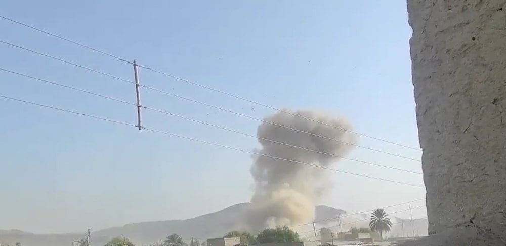 Smoke rises following a suicide attack on Khadi Fort on the Pakistan-Afghanistan border, Pakistan, October 17, 2025 (social media)
