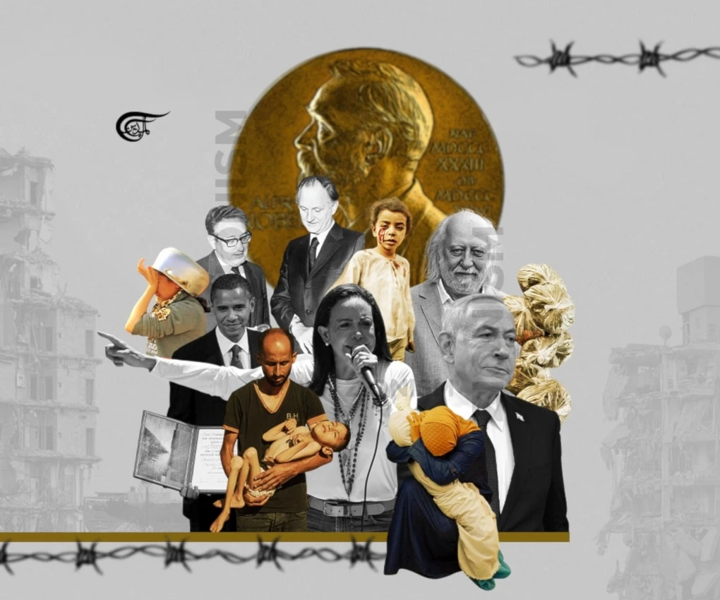 The Nobel Committee and the Swedish Academy at least have their finger on the pulse of these colonial-racist and genocidal times. (Al Mayadeen English; Illustrated by Batoul Chamas)