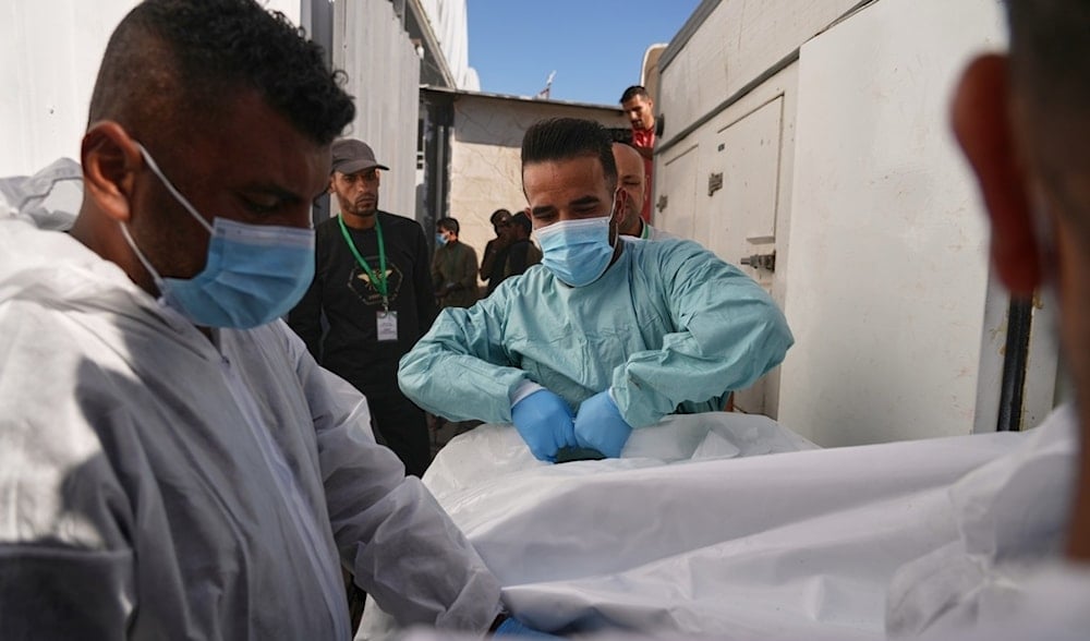 The bodies of killed Palestinians held by 