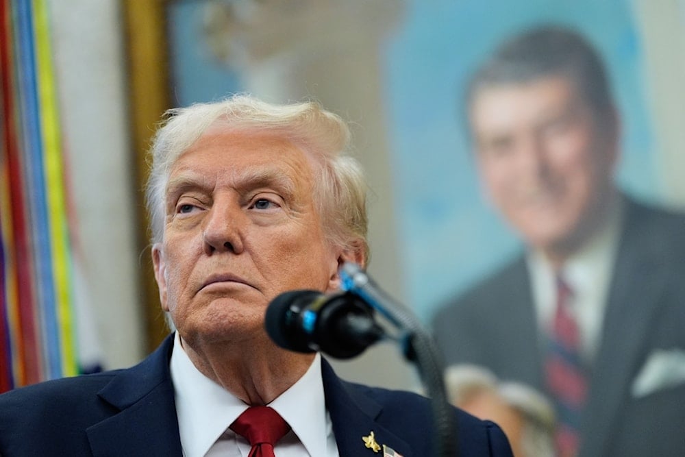 President Donald Trump speaks in the Oval Office of the White House, Tuesday, Sept. 30, 2025, in Washington. (AP Photo/Alex Brandon)