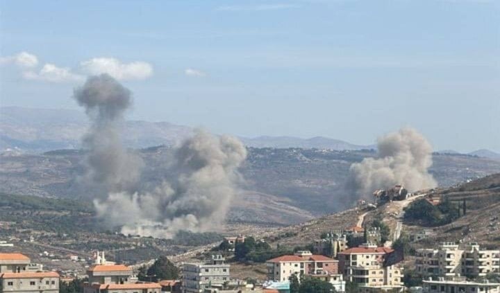 Smoke rises following Israeli airstrikes on Jarmaq, Lebanon, October 20, 2025 (social media)