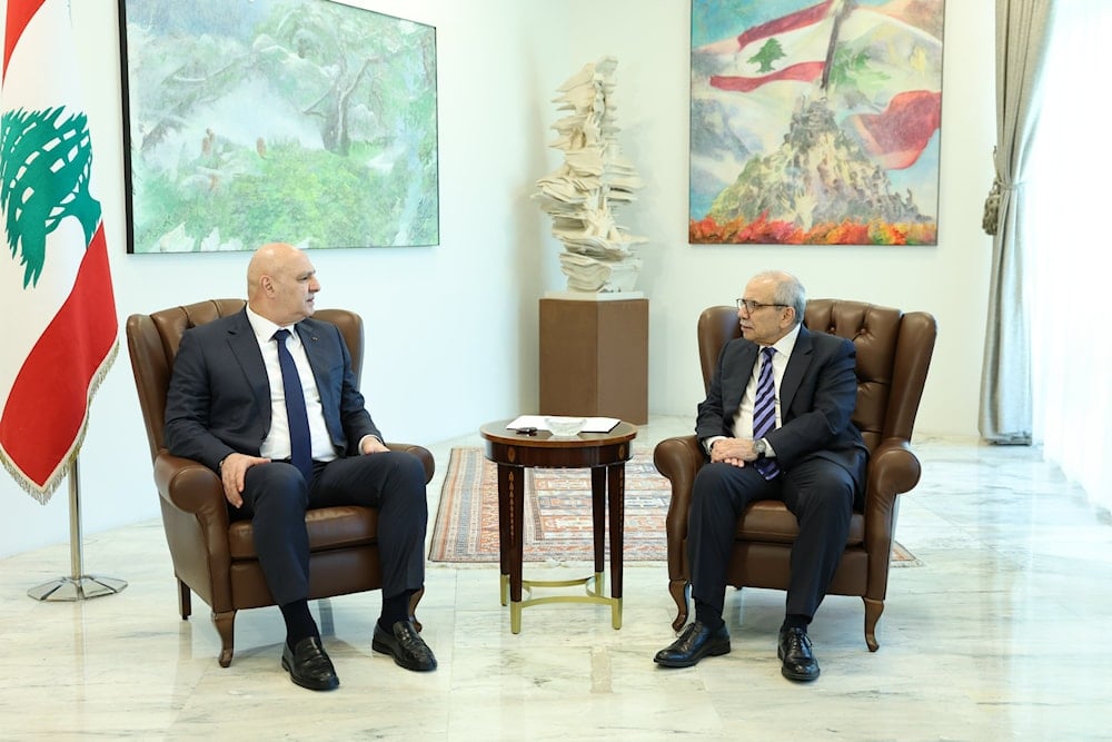 Lebanese President Joseph Aoun meets with the Lebanese Prime Minister Nawwaf Salam ahead of a Cabinet meeting in the Presidential Palace, Baabda, Lebanon, October 23, 2025 (X/ @LBPresidency)