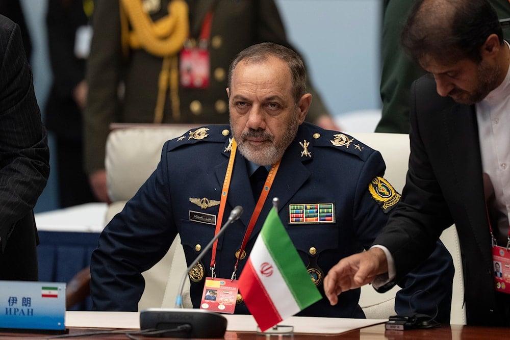 Iran Defense Minister Aziz Nasirzadeh attends the Defense Ministers' Meeting of the Shanghai Cooperation Organization Members States in Qingdao in eastern China's Shandong province on June 26, 2025. (AP Photo/Ng Han Guan)