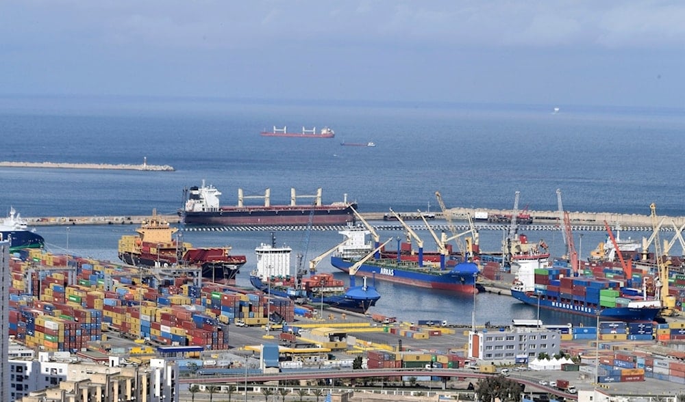 View of activities in the port of Algiers Thursday, March 27, 2025. (AP)