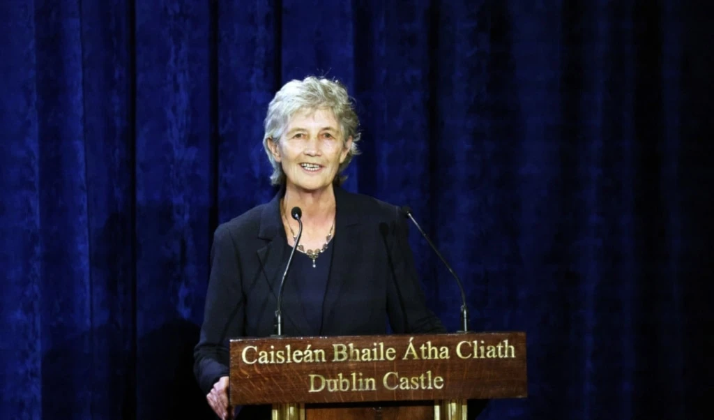 Catherine Connolly speaks after being after being elected as the new President of Ireland at Dublin Castle, Ireland, Saturday, Oct. 25, 2025. (AP) Catherine Connolly speaks after being after being elected as the new President of Ireland at Dublin Castle, Ireland, Saturday, Oct. 25, 2025. (AP)