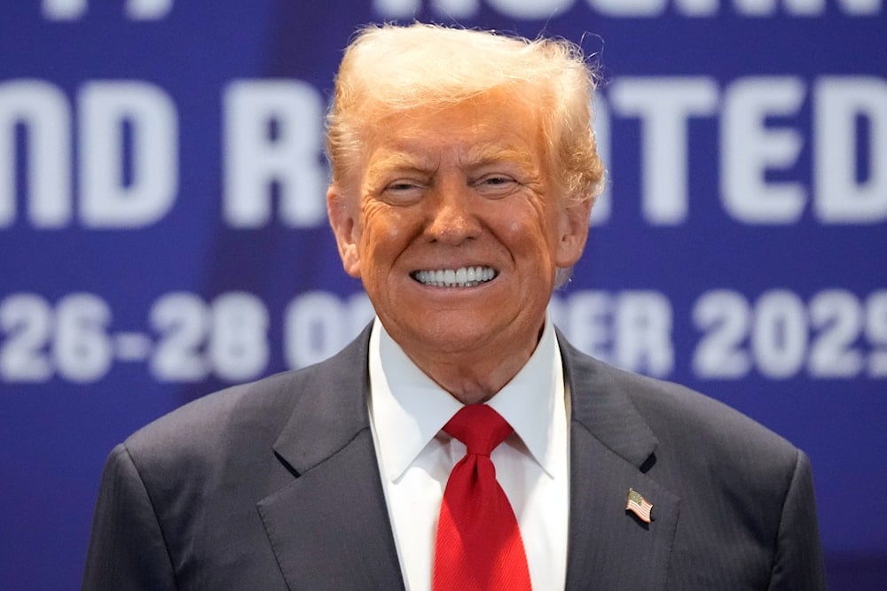 President Donald Trump reacts during a meeting with Malaysia's Prime Minister Anwar Ibrahim on the sidelines of the ASEAN Summit in Kuala Lumpur, Malaysia, Sunday, Oct. 26, 2025. (AP)