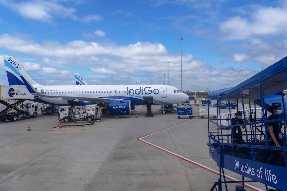 An aircraft of India's budget airline IndiGo is serviced at Kempegowda International Airport in Bangalore, India, Sept. 16, 2022 (AP)