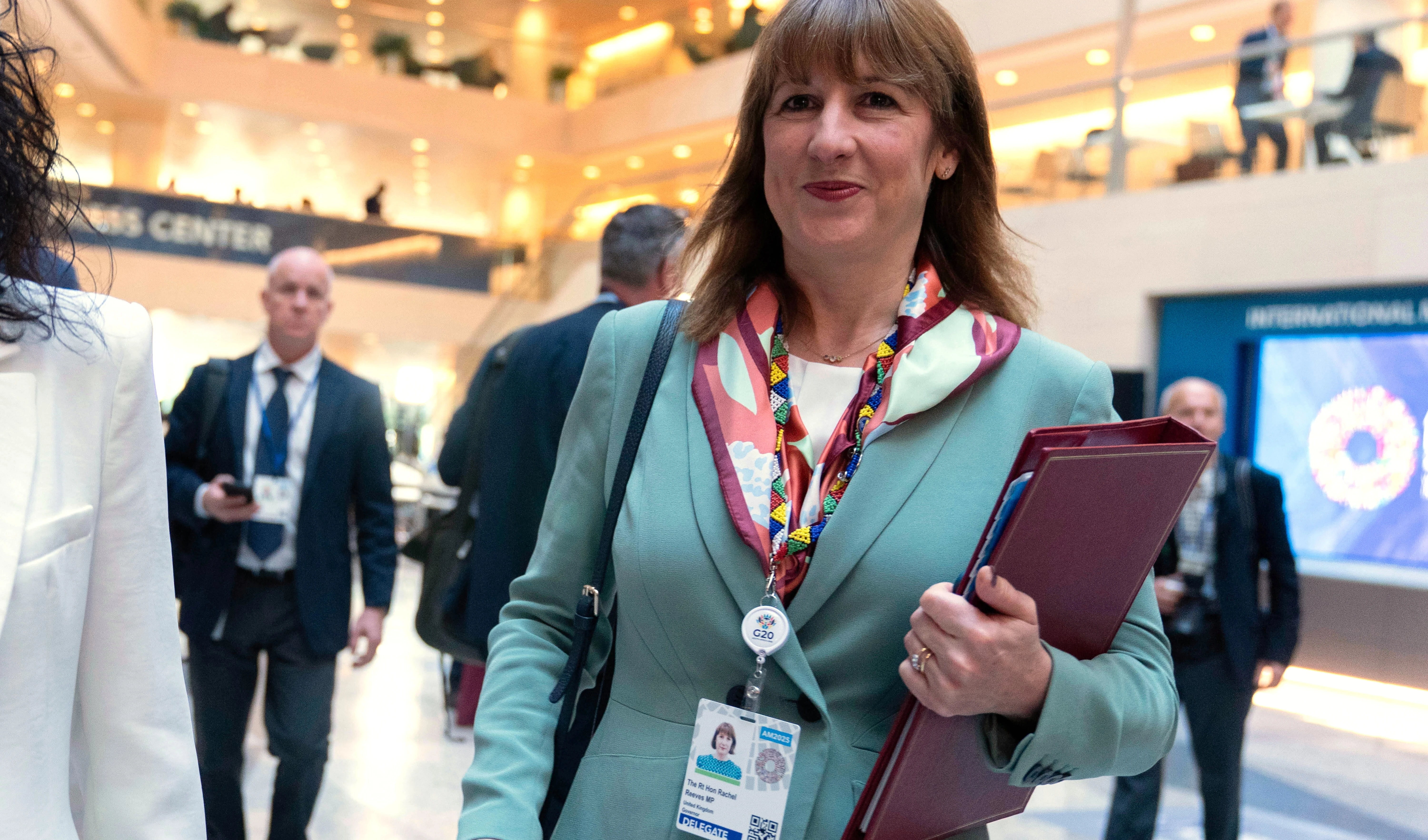 Britain's Chancellor of the Exchequer Rachel Reeves walks to the G20 meeting during the World Bank/IMF Annual Meetings at the International Monetary Fund (IMF) headquarters in Washington, Thursday, Oct. 16, 2025 (AP) Britain's Chancellor of the Exchequer Rachel Reeves walks to the G20 meeting during the World Bank/IMF Annual Meetings at the International Monetary Fund (IMF) headquarters in Washington, Thursday, Oct. 16, 2025 (AP)