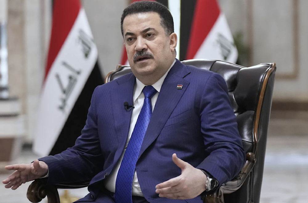 Iraq's Prime Minister Mohammed al-Sudani speaks during an interview with the AP in Baghdad on July 28, 2025. (AP)