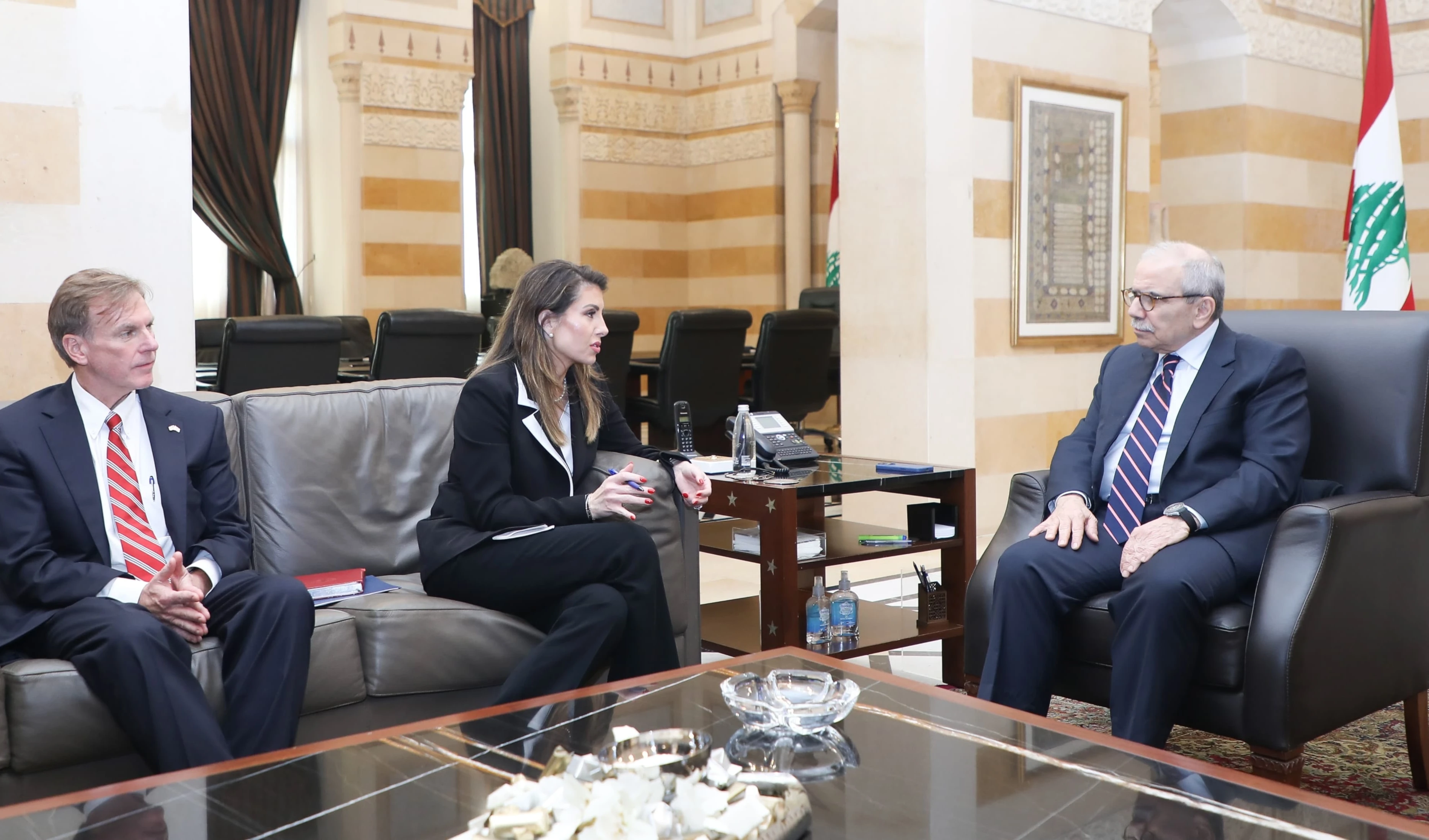 Lebanese Prime Minister Nawwaf Salam talks to US Deputy Special Envoy to the Middle East Morgan Ortagus at the Grand Serail in Beirut, Lebanon, October 28, 2025 (NNA) Lebanese Prime Minister Nawwaf Salam talks to US Deputy Special Envoy to the Middle East Morgan Ortagus at the Grand Serail in Beirut, Lebanon, October 28, 2025 (NNA)