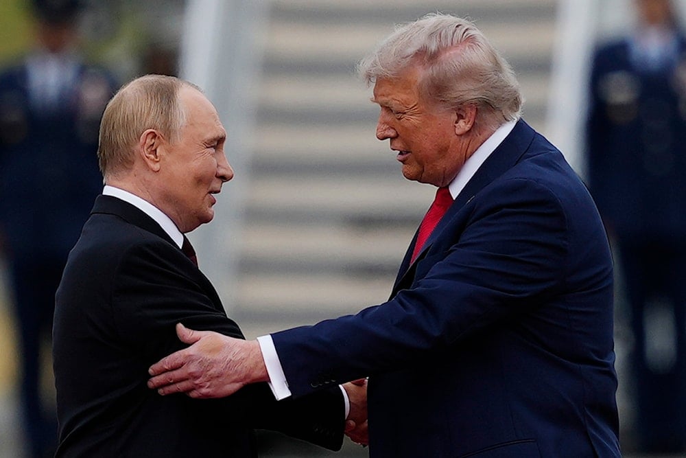 President Donald Trump greets Russia's President Vladimir Putin Friday, Aug. 15, 2025, at Joint Base Elmendorf-Richardson, Alaska (AP)