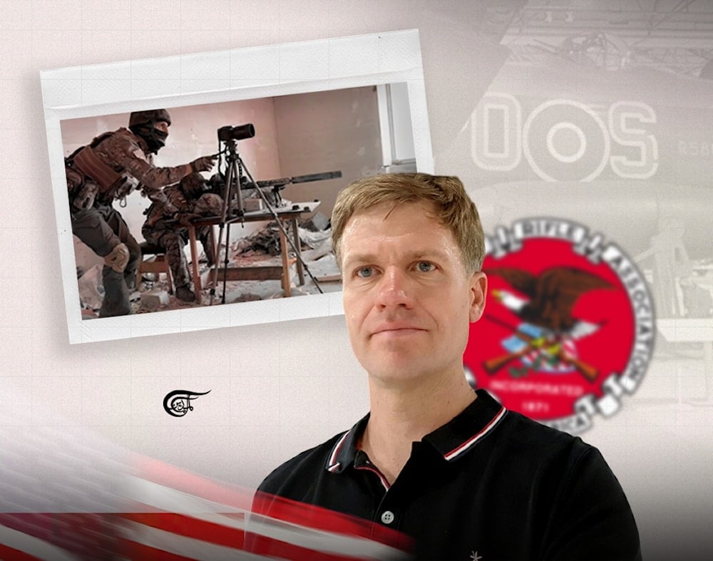 DeVore believed “ideally”, a “major national gun rights” organisation in the US, such as the National Rifle Association “or one of its rivals” would “play a coordinating role.” (Al Mayadeen English; Illustrated by Zeinab el-Hajj)