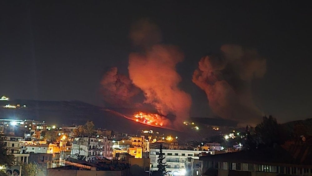 'Israel' unleashes massive strikes on South Lebanon, ignites fires