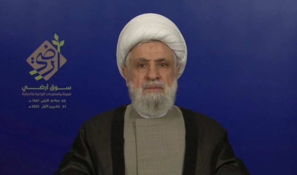 Hezbollah Secretary-General Sheikh Naim Qassem speaks on October 31, 2025 (Screengrab) Hezbollah Secretary-General Sheikh Naim Qassem speaks on October 31, 2025 (Screengrab)