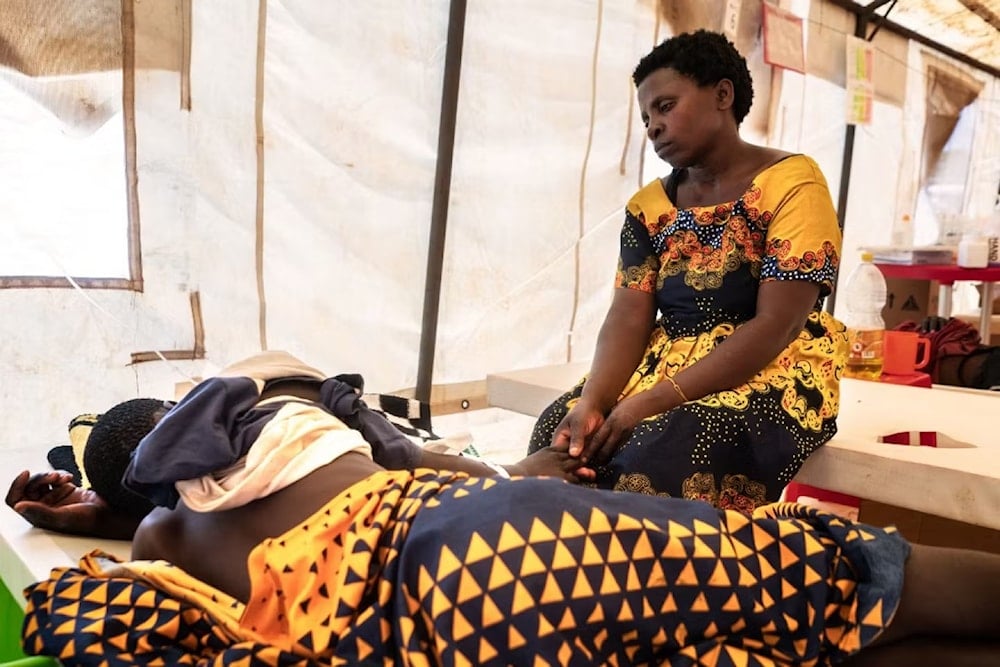 At a temporary cholera treatment center at Bwaila District Hospital in Lilongwe, the capital of Malawi, on February 21, 2023. (FREDRIK LERNERYD/AFP)