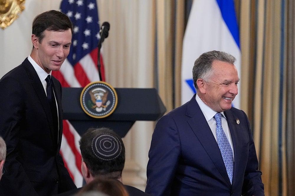 US Special Envoy to the Middle East Steve Witkoff, and Jared Kushner arrive before President Donald Trump holds a news conference with Israeli Prime Minister Benjamin Netanyahu in the State Dining Room of the White House, Monday, Sept. 29, 2025 (AP)