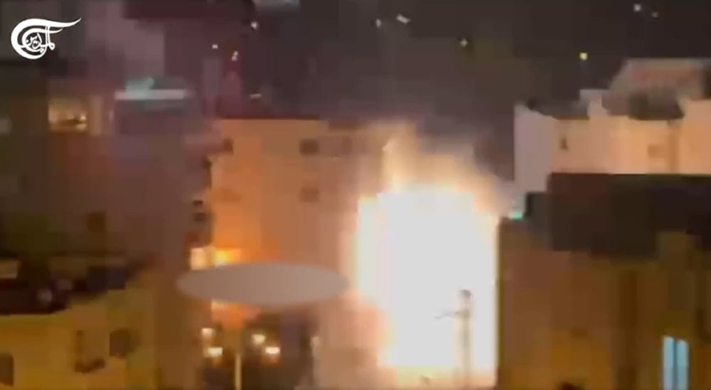 The occupation blows up the home of prisoner Ahmad Al-Haimouni in Hebron, West Bank. (Social Media).